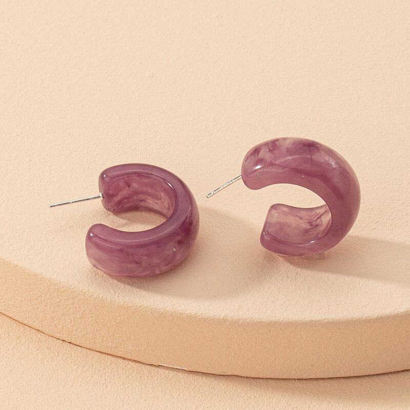 

Open Hoop Earrings, Violet purple