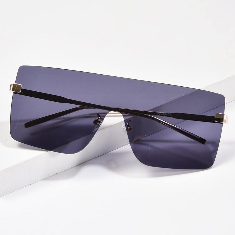 

Guys Flat Top Rimless Sunglasses, Dark grey