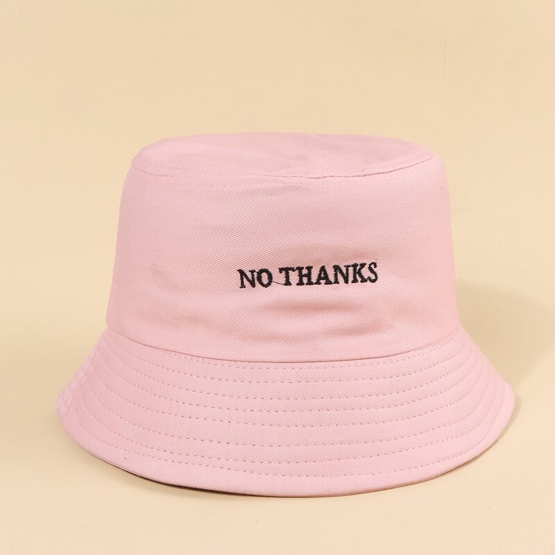 

Letter Embroidered Bucket Hat, Pink