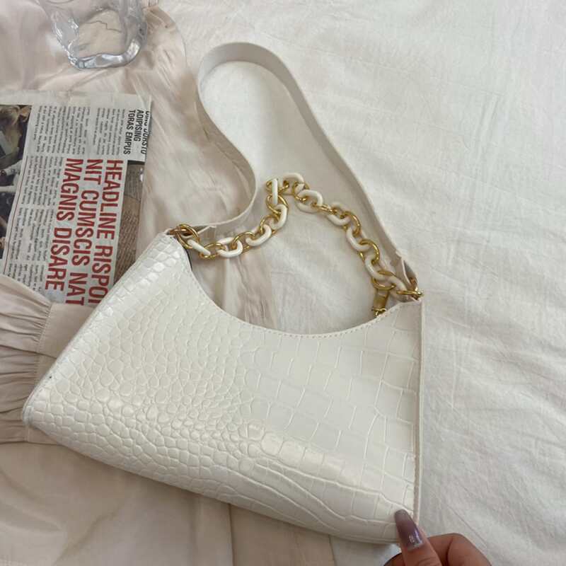 

Croc Embossed Shoulder Bag, Black