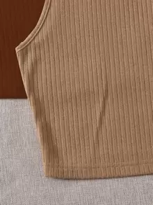 SHEIN EZwear 2 piezas top tank tejido de canalé - Multicolor - Ver 6