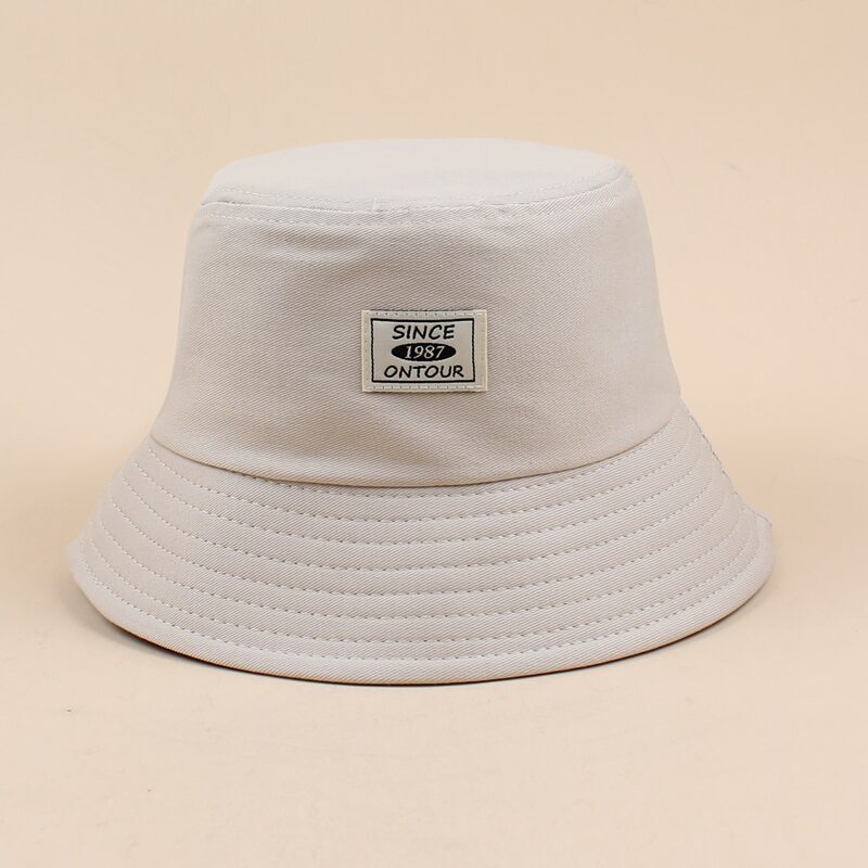 

Letter Label Bucket Hat, Beige