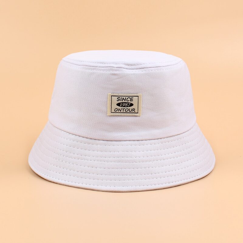 

Letter Label Bucket Hat, White