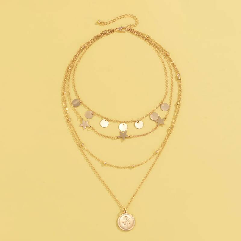 

Star Charm Layered Necklace, Gold