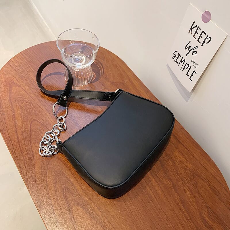 

Minimalist Chain Shoulder Bag, Black