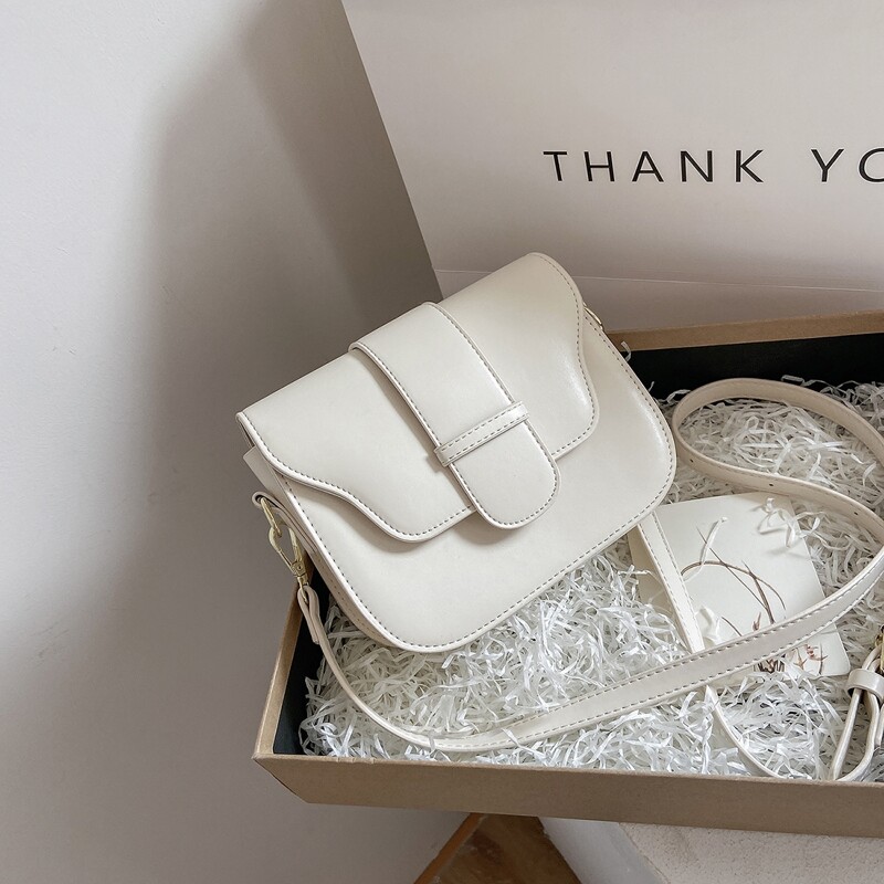 

Minimalist Flap Crossbody Bag, White