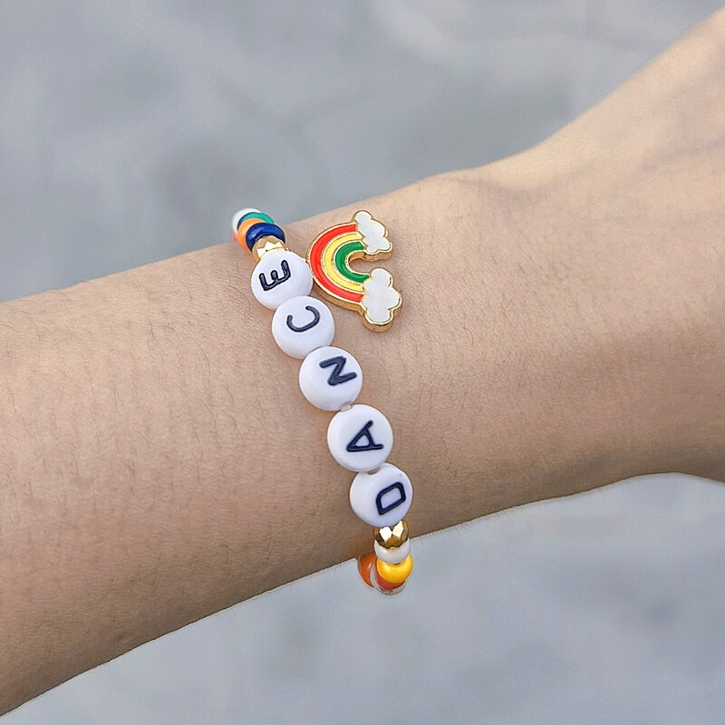

Letter Beaded Bracelet, Multicolor
