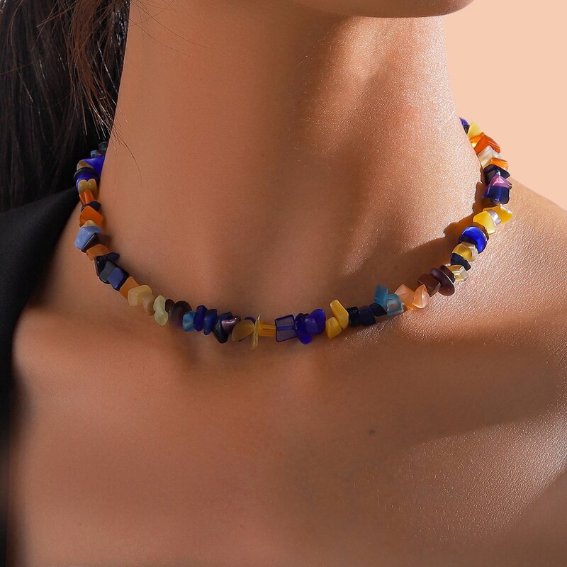 

Stone Beaded Necklace, Multicolor