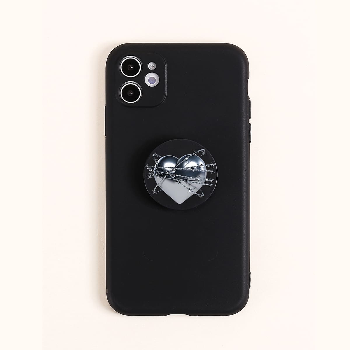 

Solid Phone Case With Heart Holder, Multicolor