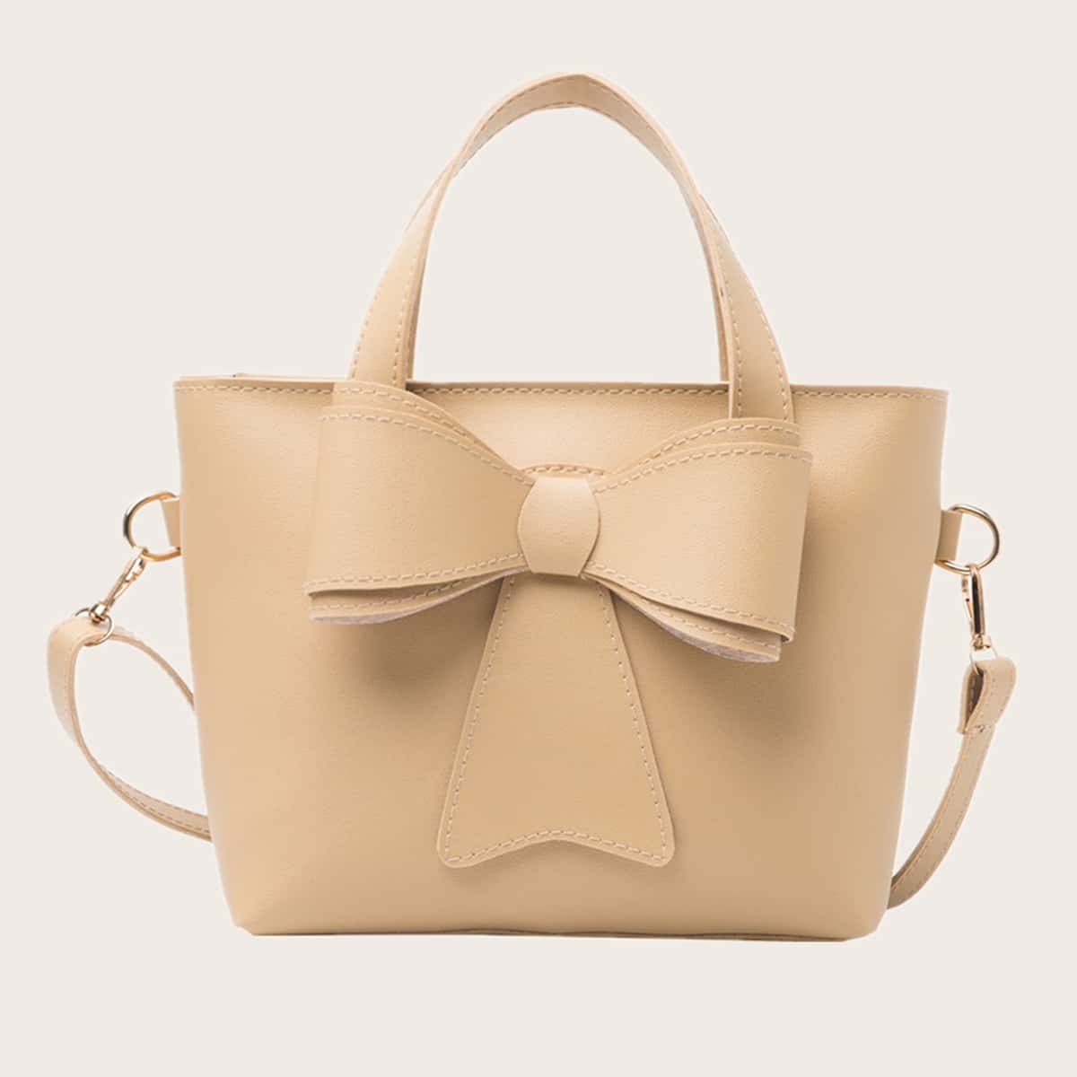 

Bow Decor Satchel Bag, Khaki