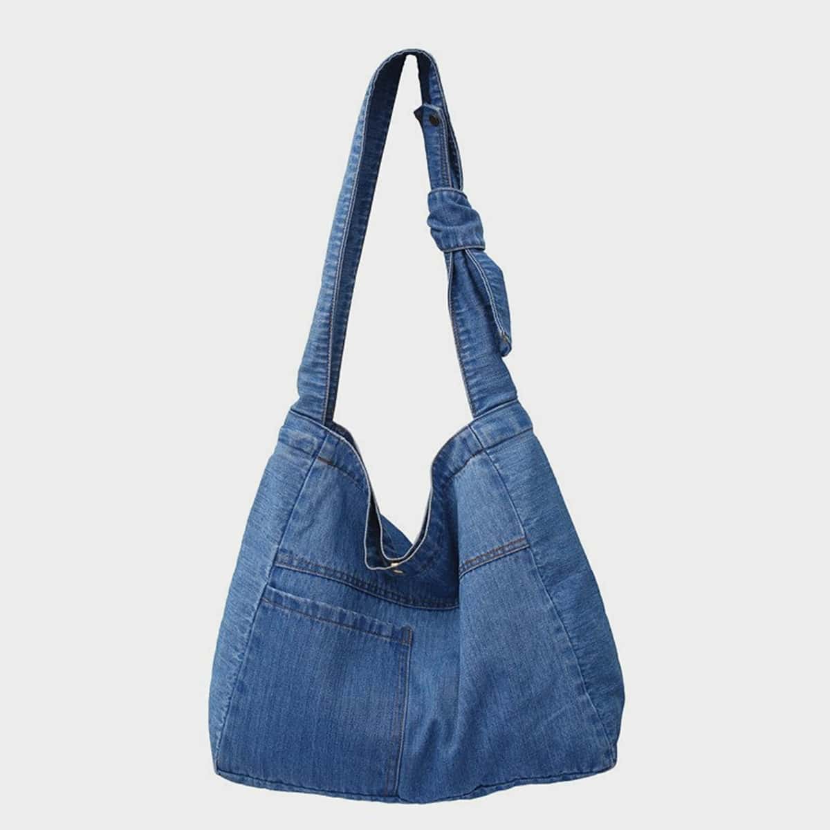

Denim Shoulder Bag, Blue