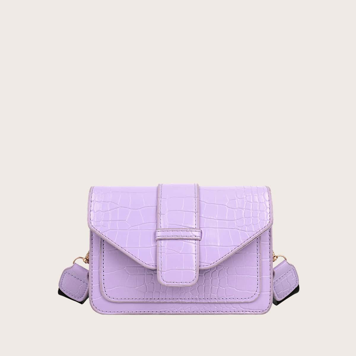 

Croc Embossed Crossbody Bag, Purple