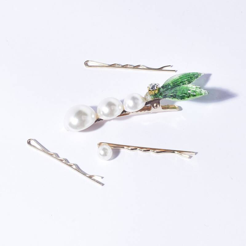 

4pcs Faux Pearl Decor Hair Clip, Multicolor