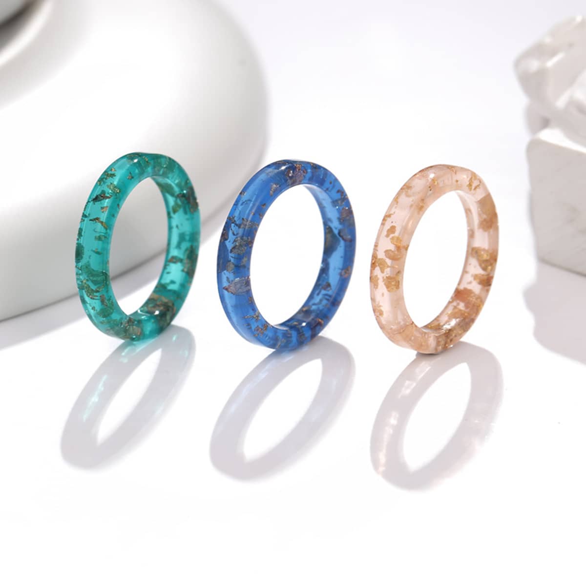 

3pcs Clear Ring, Multicolor