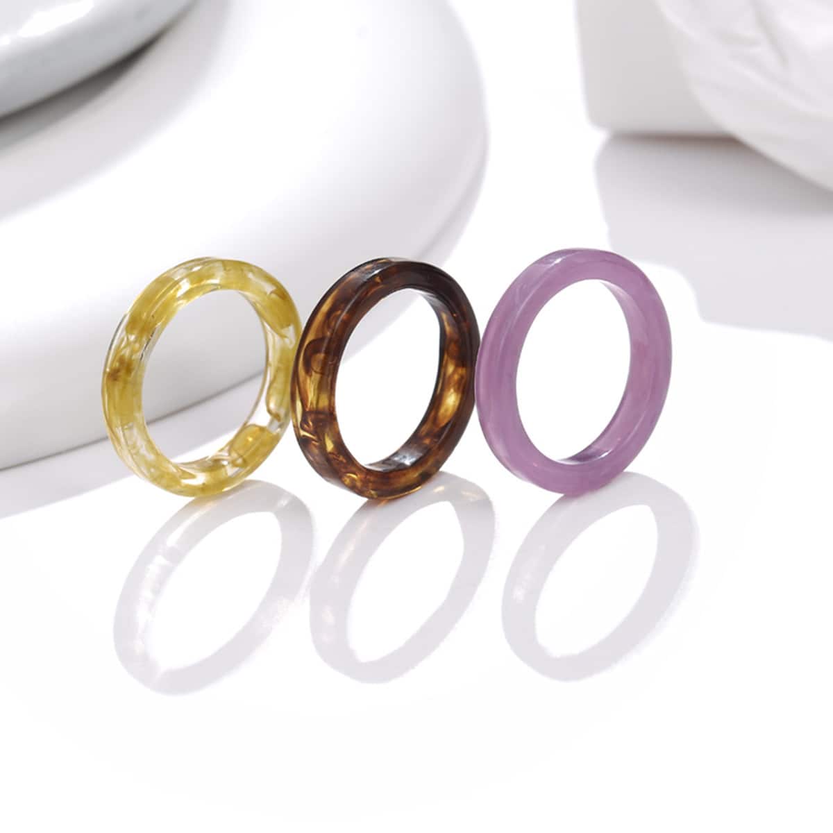 

3pcs Clear Ring, Multicolor
