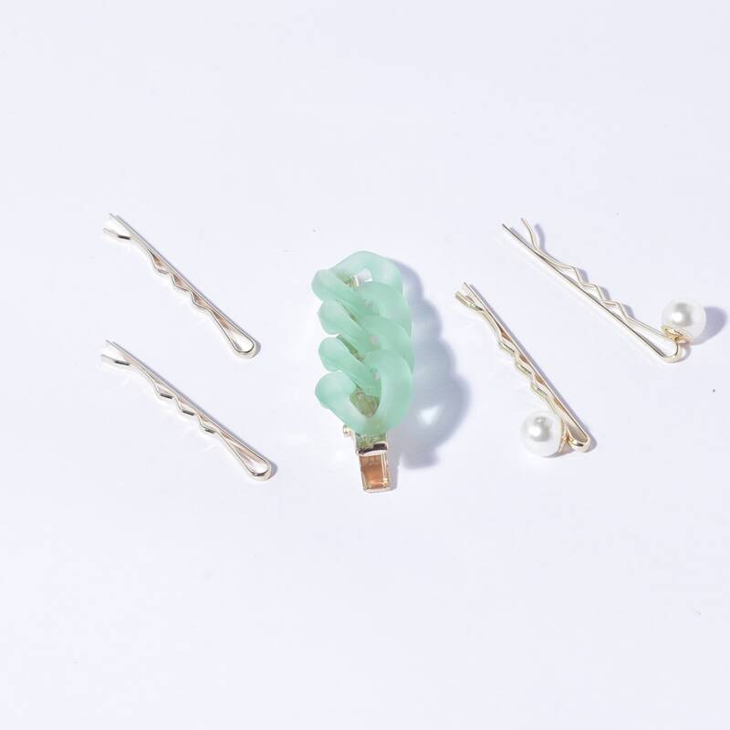 

5pcs Faux Pearl Decor Bobby Pin, Multicolor