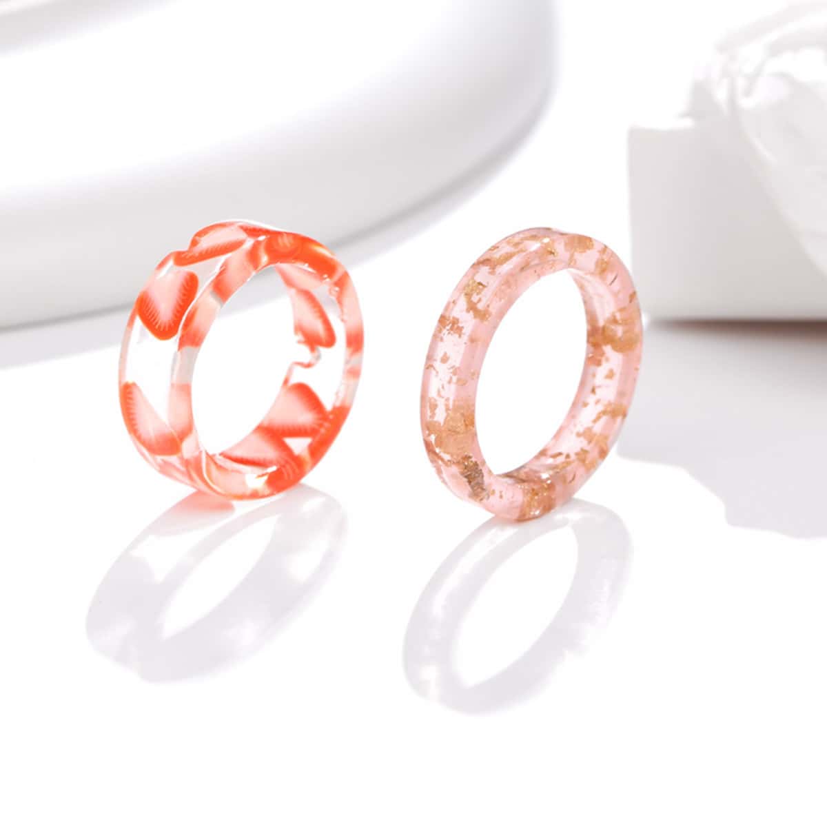 

2pcs Fruit Graphic Ring, Multicolor