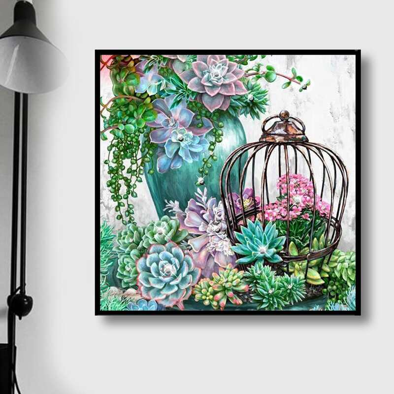 

Succulent Pattern DIY Diamond Painting, Multicolor