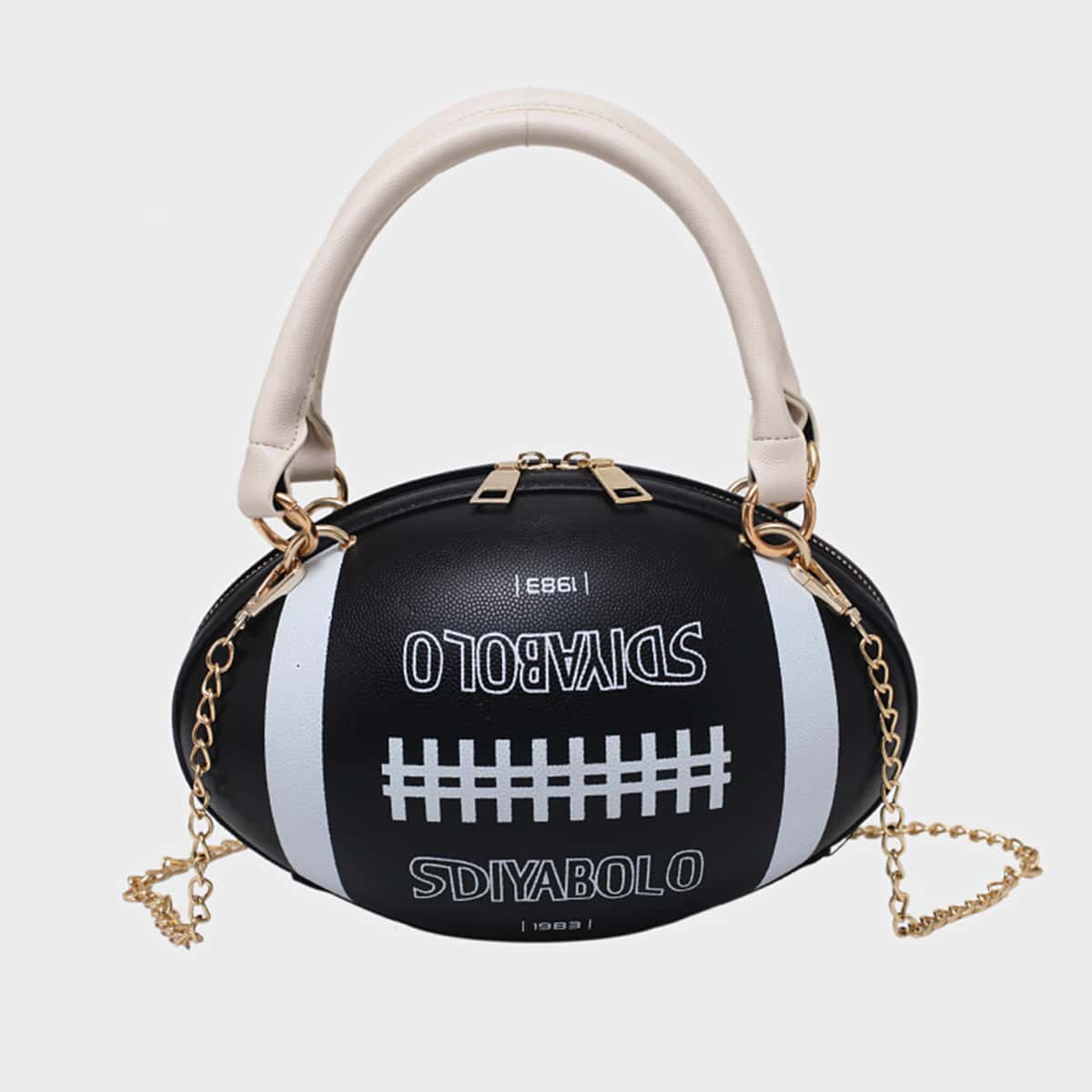 

Rugby Design Satchel Bag, Black