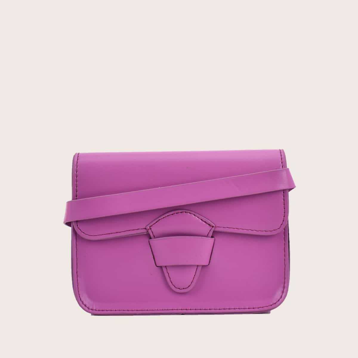 

Minimalist Flap Crossbody Bag, Purple