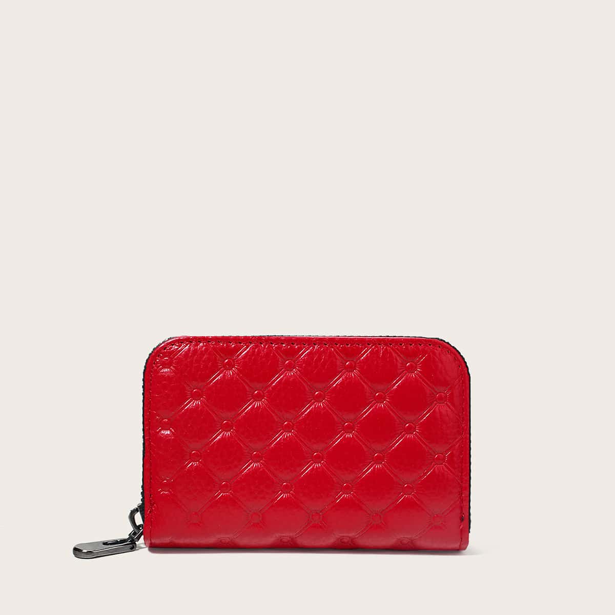 

Quilted Small Wallet, Red