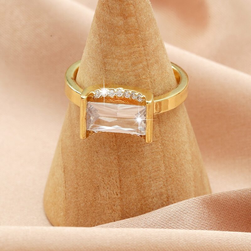 

Rhinestone Decor Ring, Gold