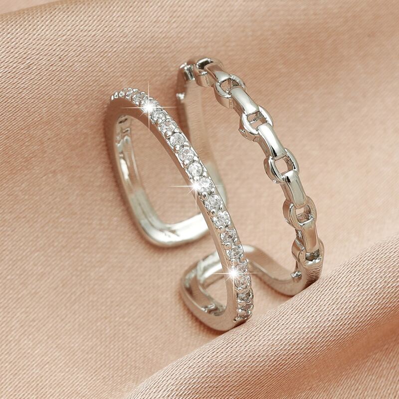 

Rhinestone Decor Ring, Silver