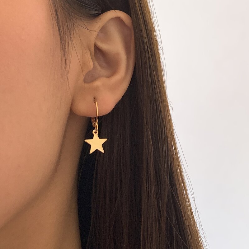 

Star Drop Earrings, Gold