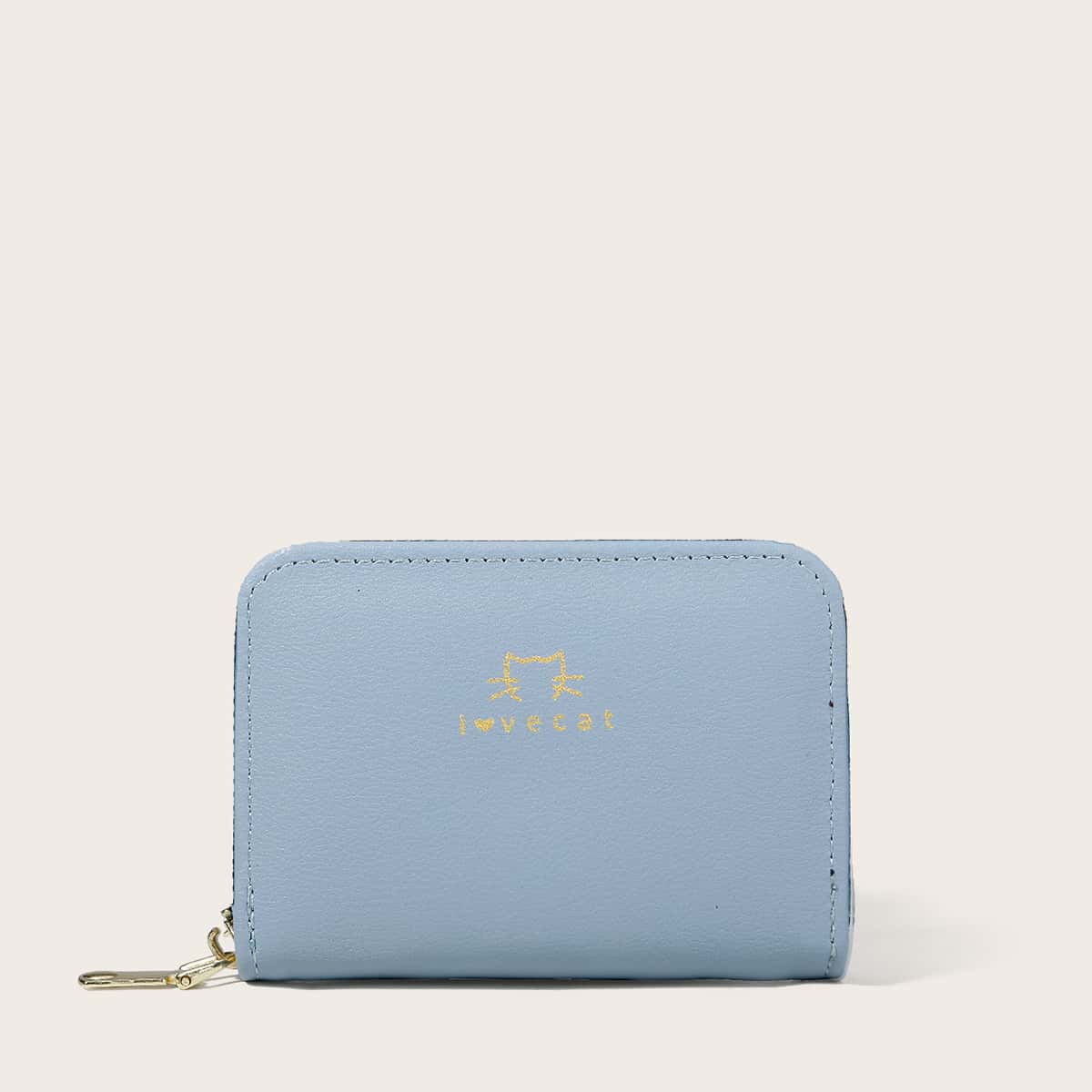 

Slogan Graphic Small Wallet, Blue