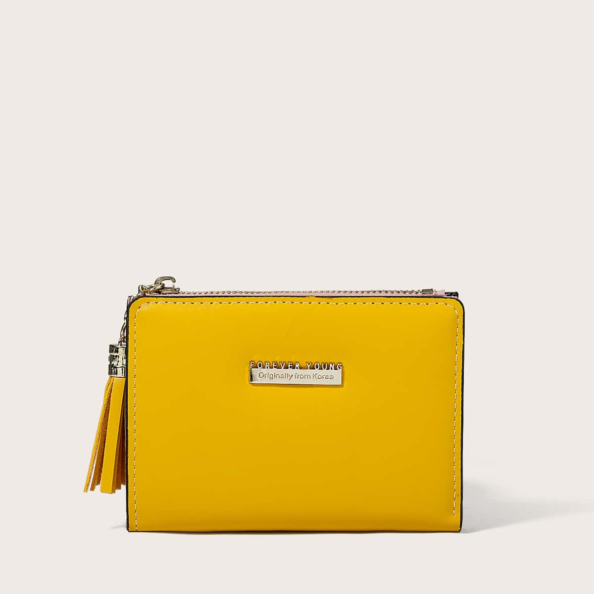 

Tassel Charm Bifold Small Wallet, Yellow