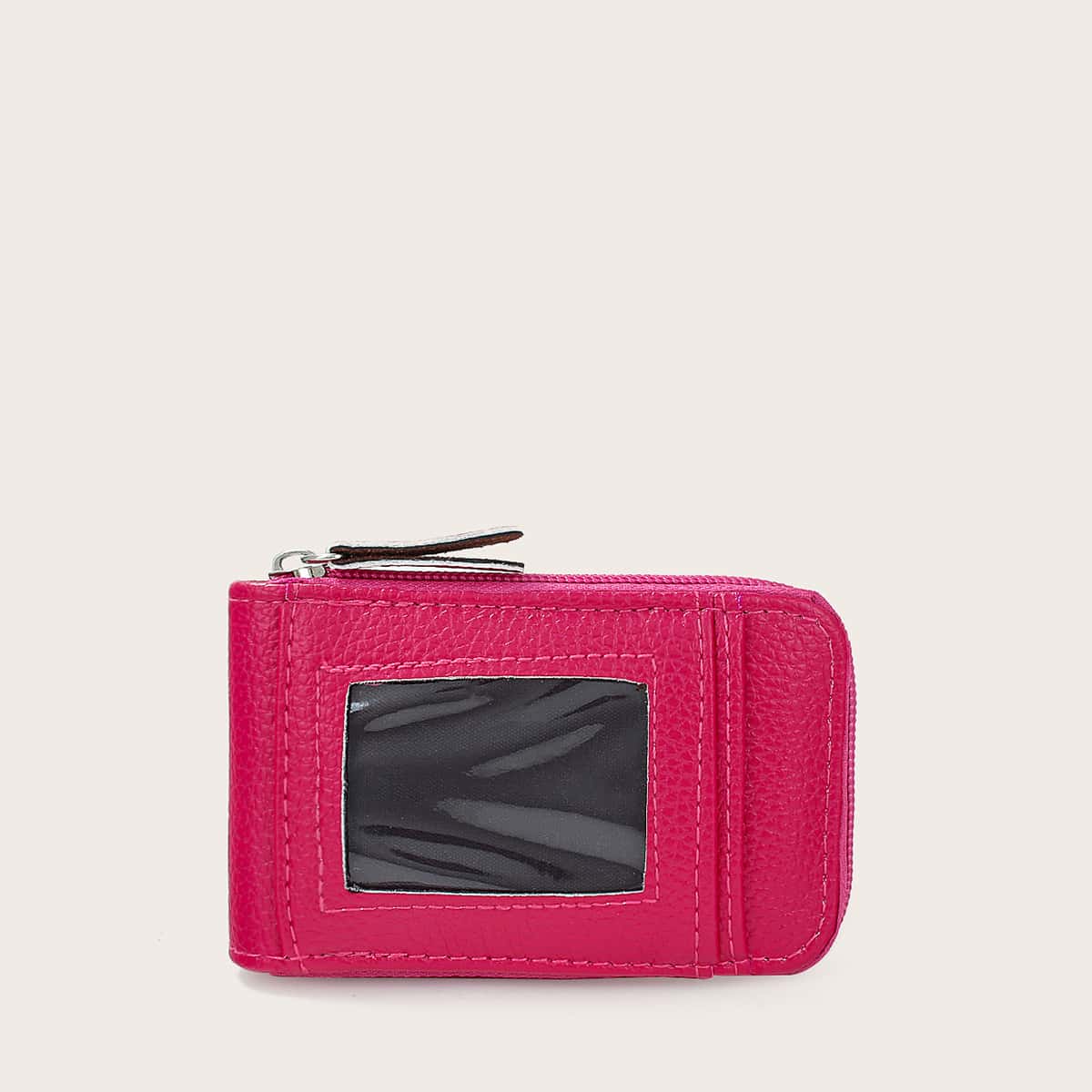 

Zip Around Multi-compartment Small Wallet, Hot pink