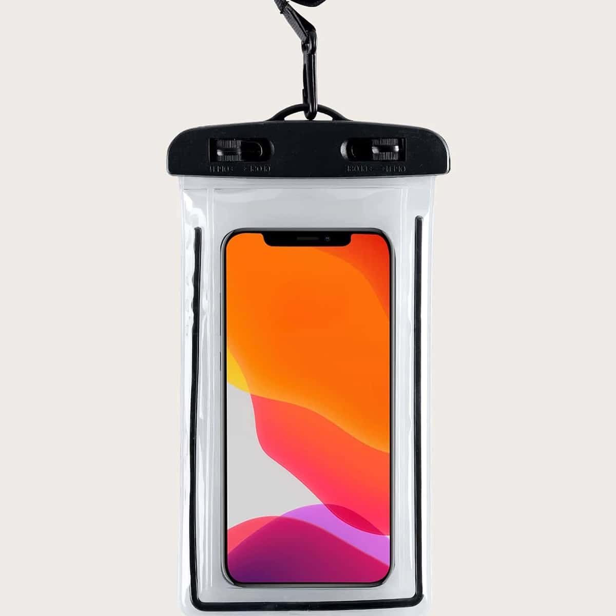 

1pc Clear Phone Waterproof Bag, Black