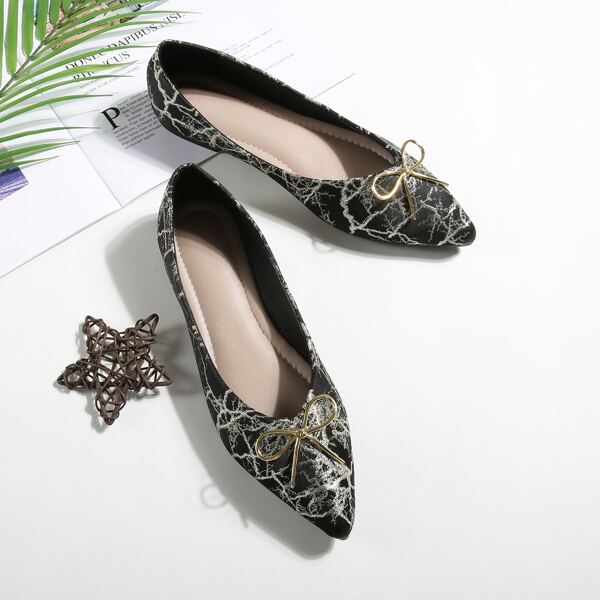 

Bow Decor Point Toe Ballet Flats, Multicolor