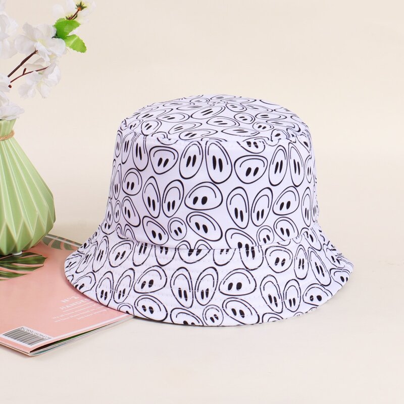 

Allover Print Bucket Hat, Black and white