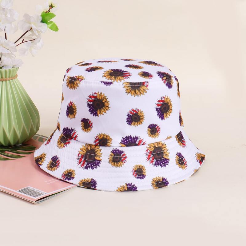 

Sunflower Print Bucket Hat, Multicolor