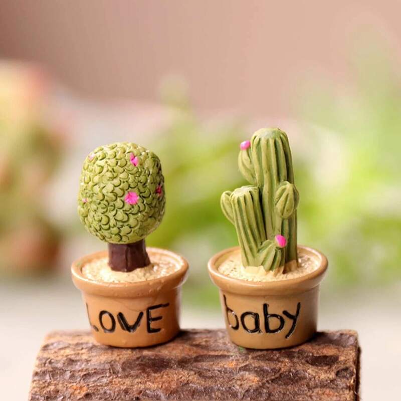 

2pcs Mini Potted Plant Ornament, Multicolor