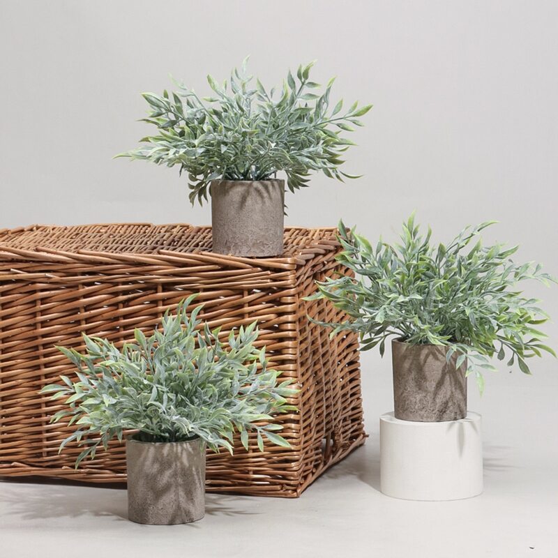 

1pc Artificial Potted Plant, Green
