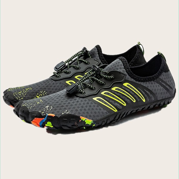 

Men Drawstring Design Water Shoes, Grey