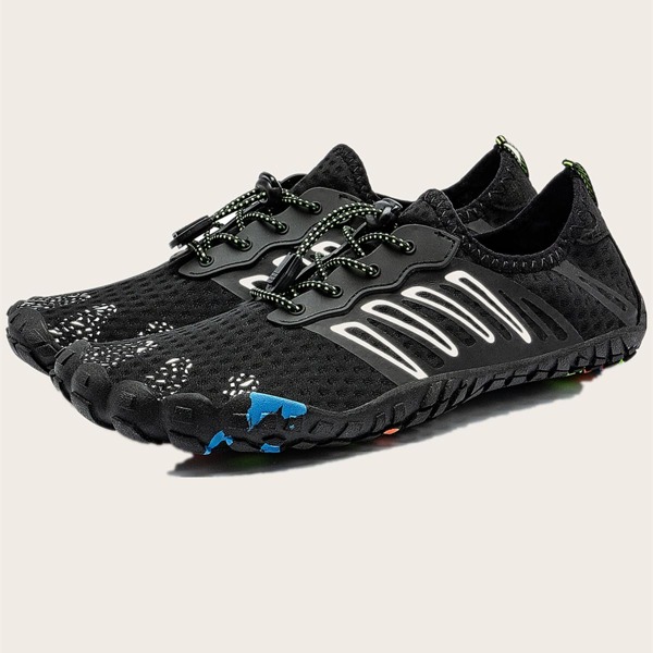 

Men Drawstring Design Water Shoes, Black
