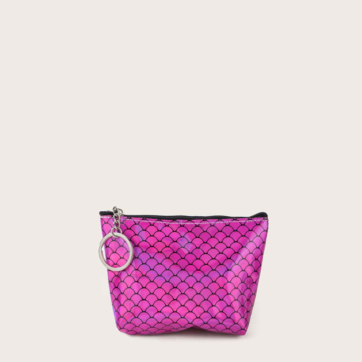 

Fish Scale Print Wallet, Hot pink