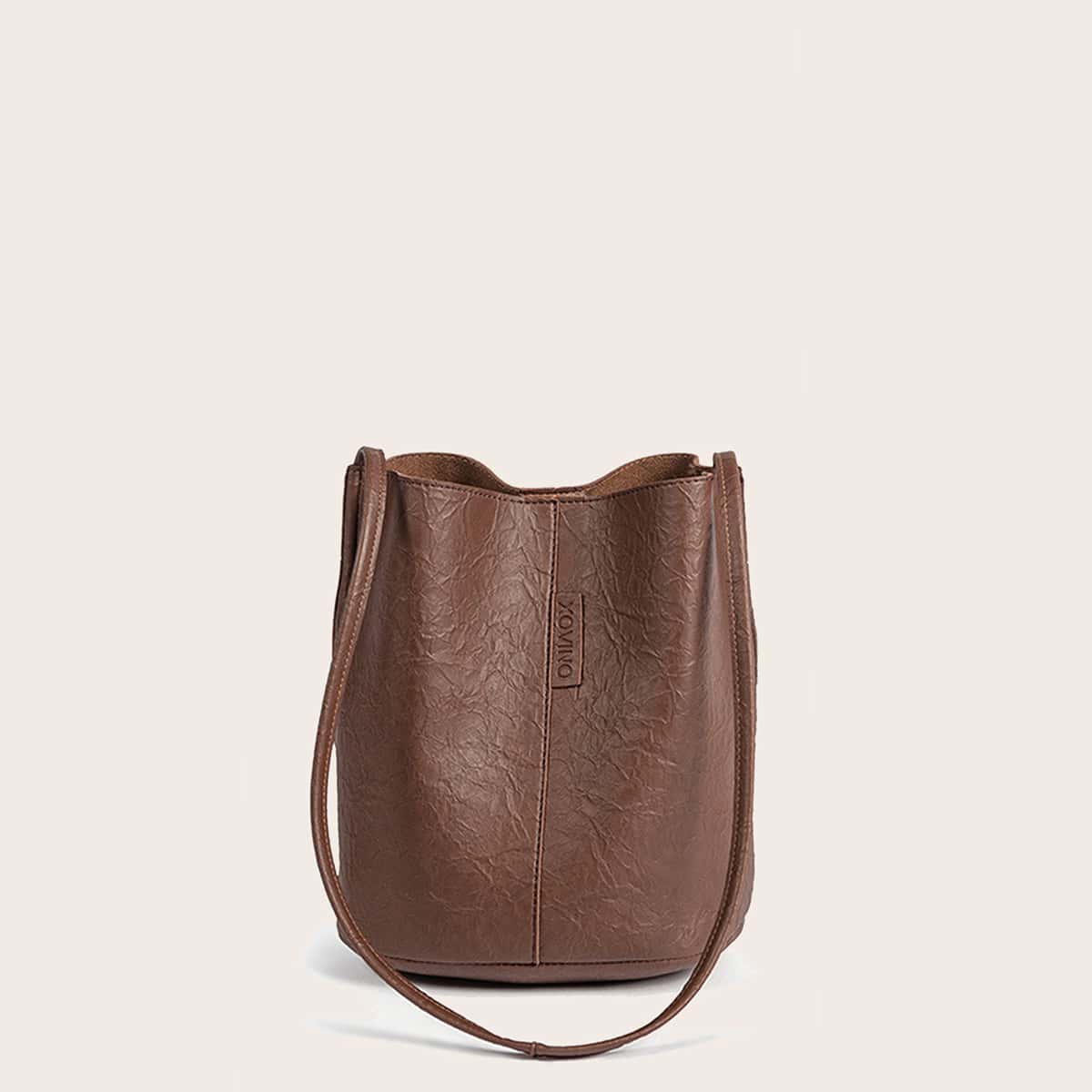 

Minimalist Bucket Bag, Brown