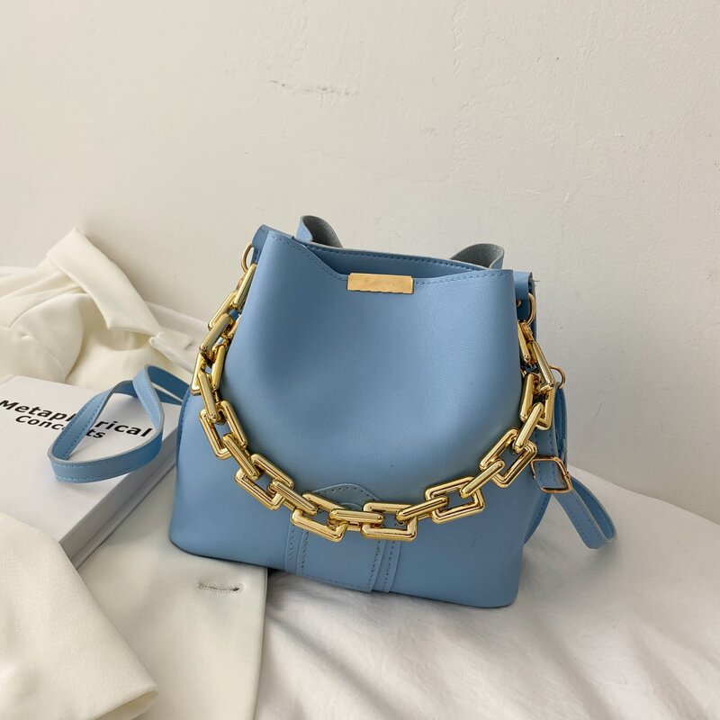 

Chain Bucket Bag, Blue