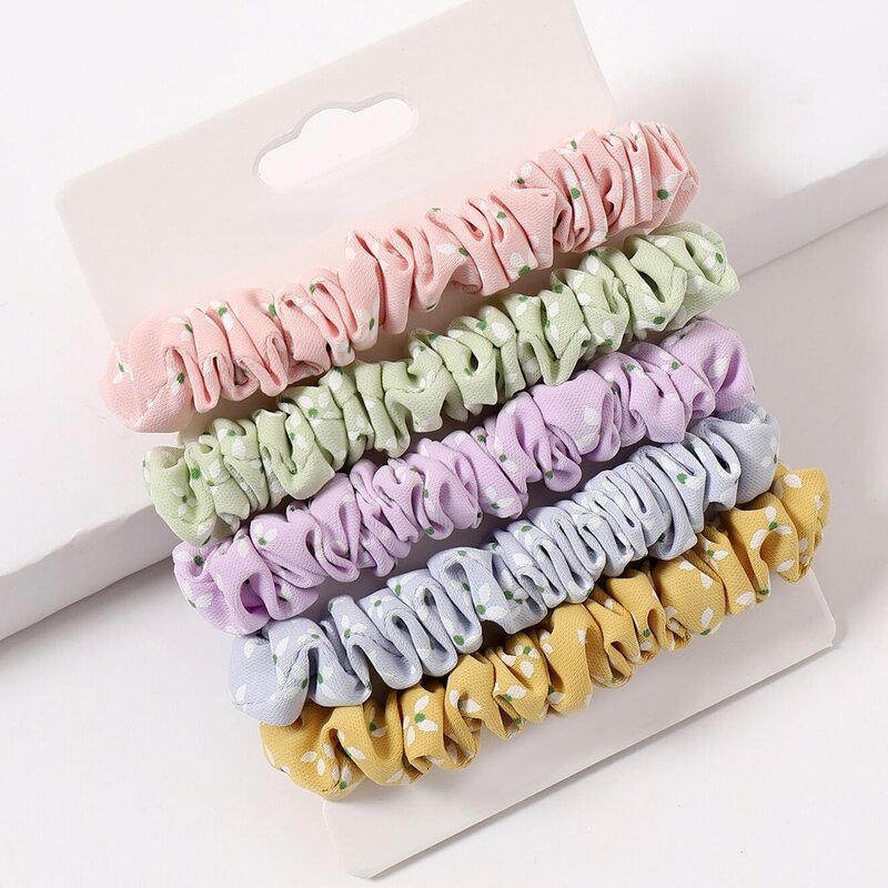 

5pcs Graphic Scrunchie, Multicolor