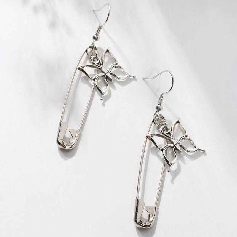 

Butterfly & Pin Drop Earrings, Multicolor