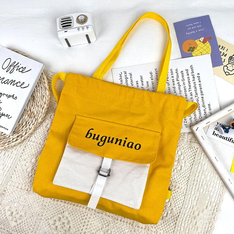 

Letter Graphic Canvas Tote Bag, Yellow