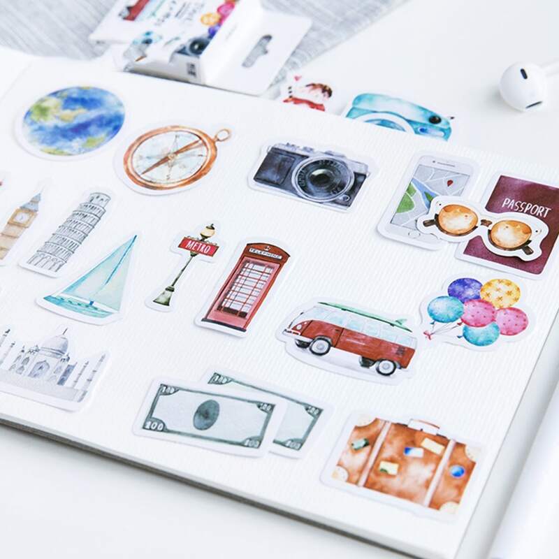 

46pcs Attraction Graphic Sticker, Multicolor