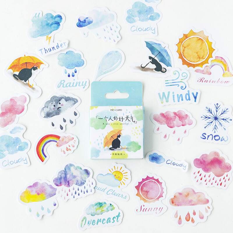 

46pcs Cloud Graphic Sticker, Multicolor