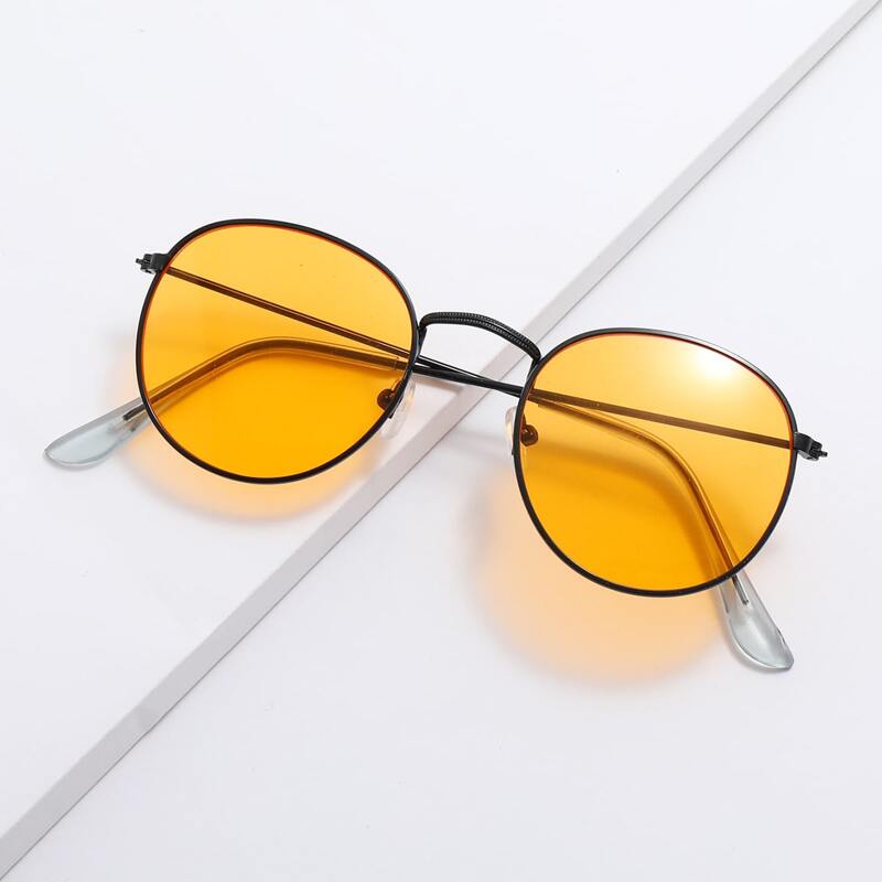

Guys Round Frame Tinted Lens Sunglasses, Yellow
