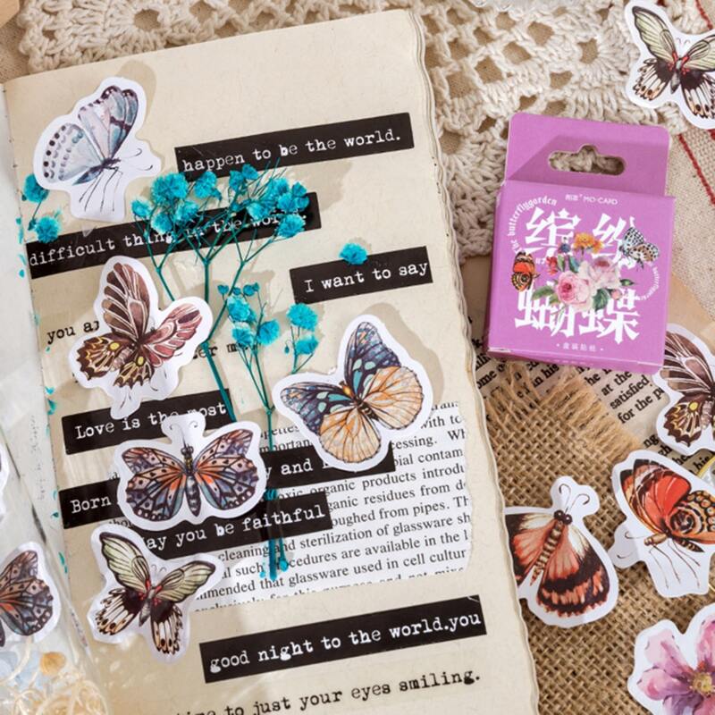 

46pcs Butterfly Graphic Sticker, Multicolor