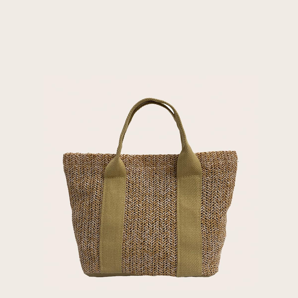 

Straw Tote Bag, Khaki